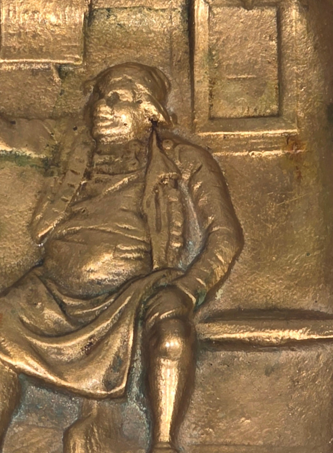 Cendrier vide poche en bronze "scène de bistrot"