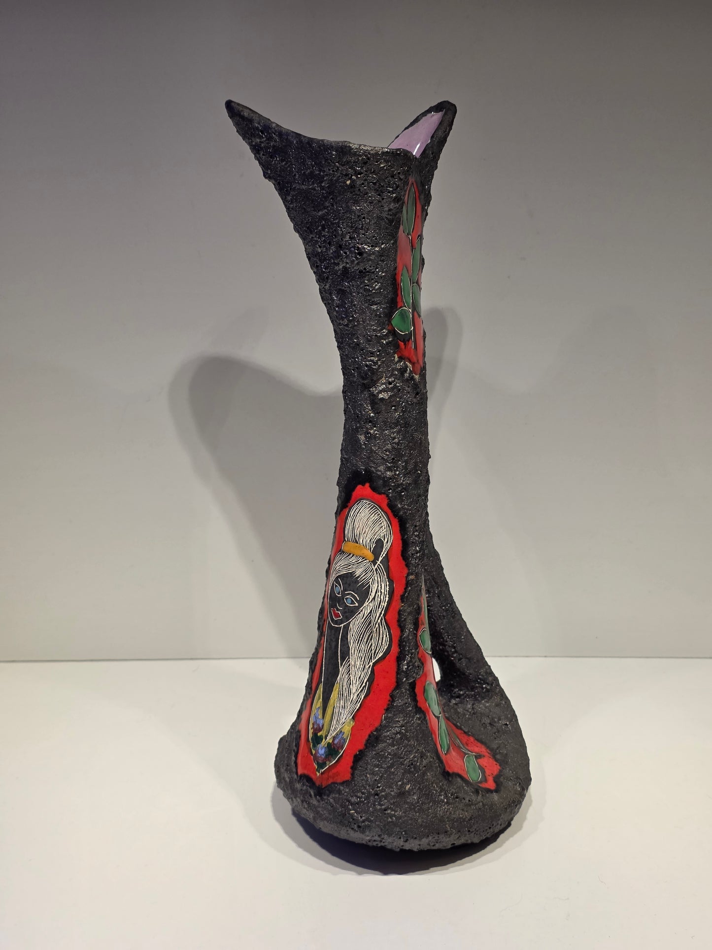 Vase fat Lava ceramique San Marin milieu 20ème siècle