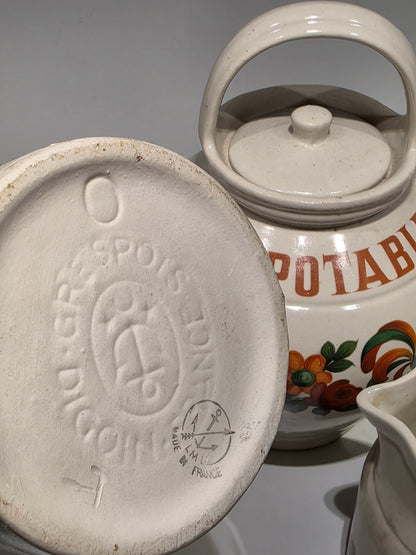 Série Digoin pots et Gargoulette motif coq 🐓