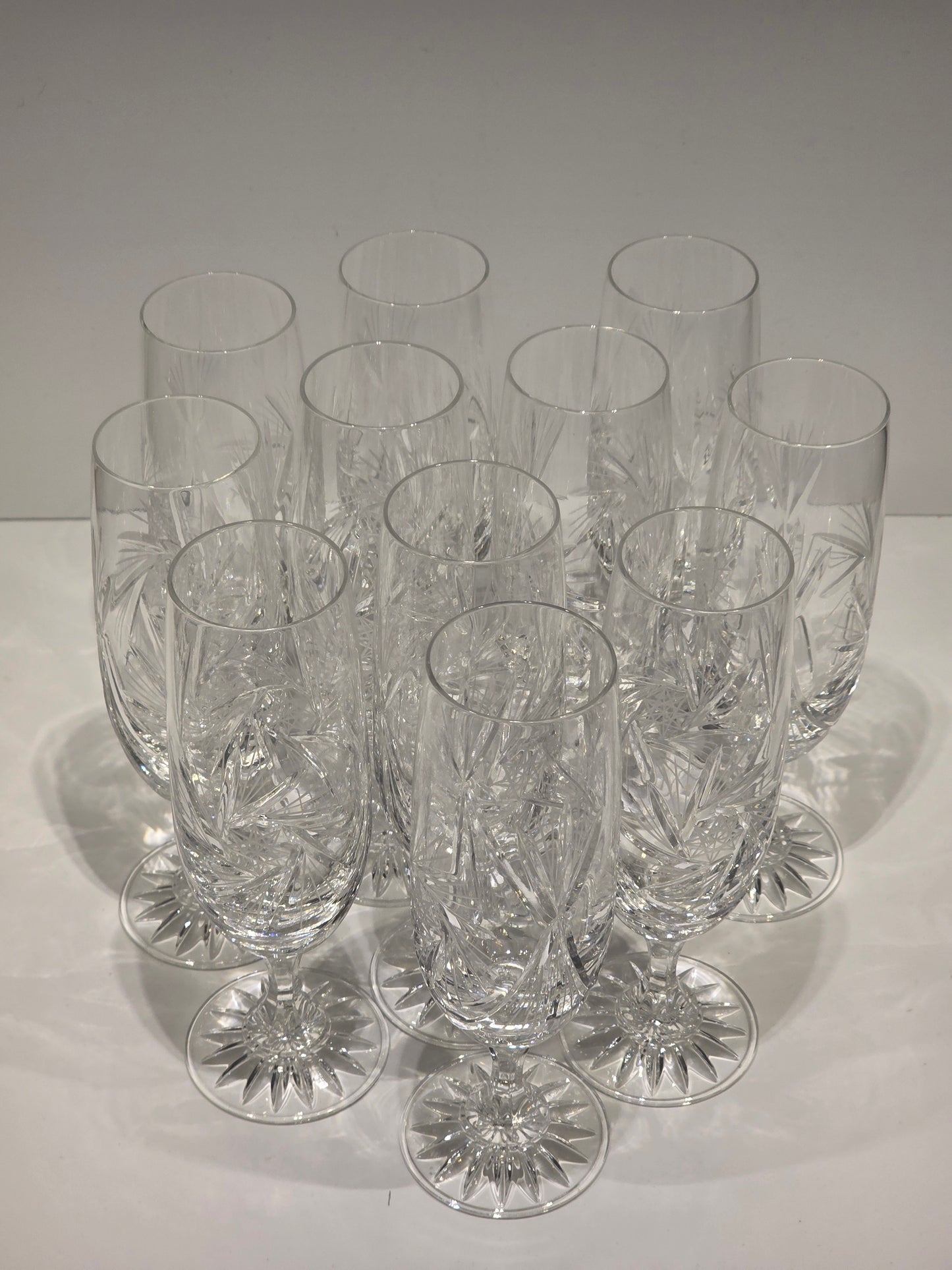 Lot de 11 flûtes Champagne cristal de Bohème