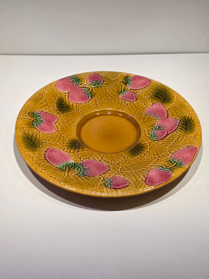 Passoire à fruits en Barbotine et plat de présentation Salin les bains