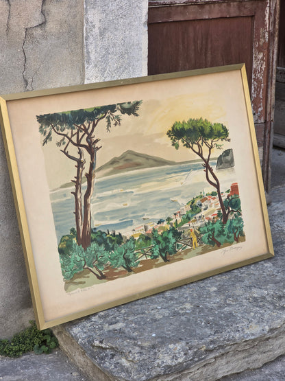 Lithographie Yves Brayer "Baie de Naples" avec certificat authenticité