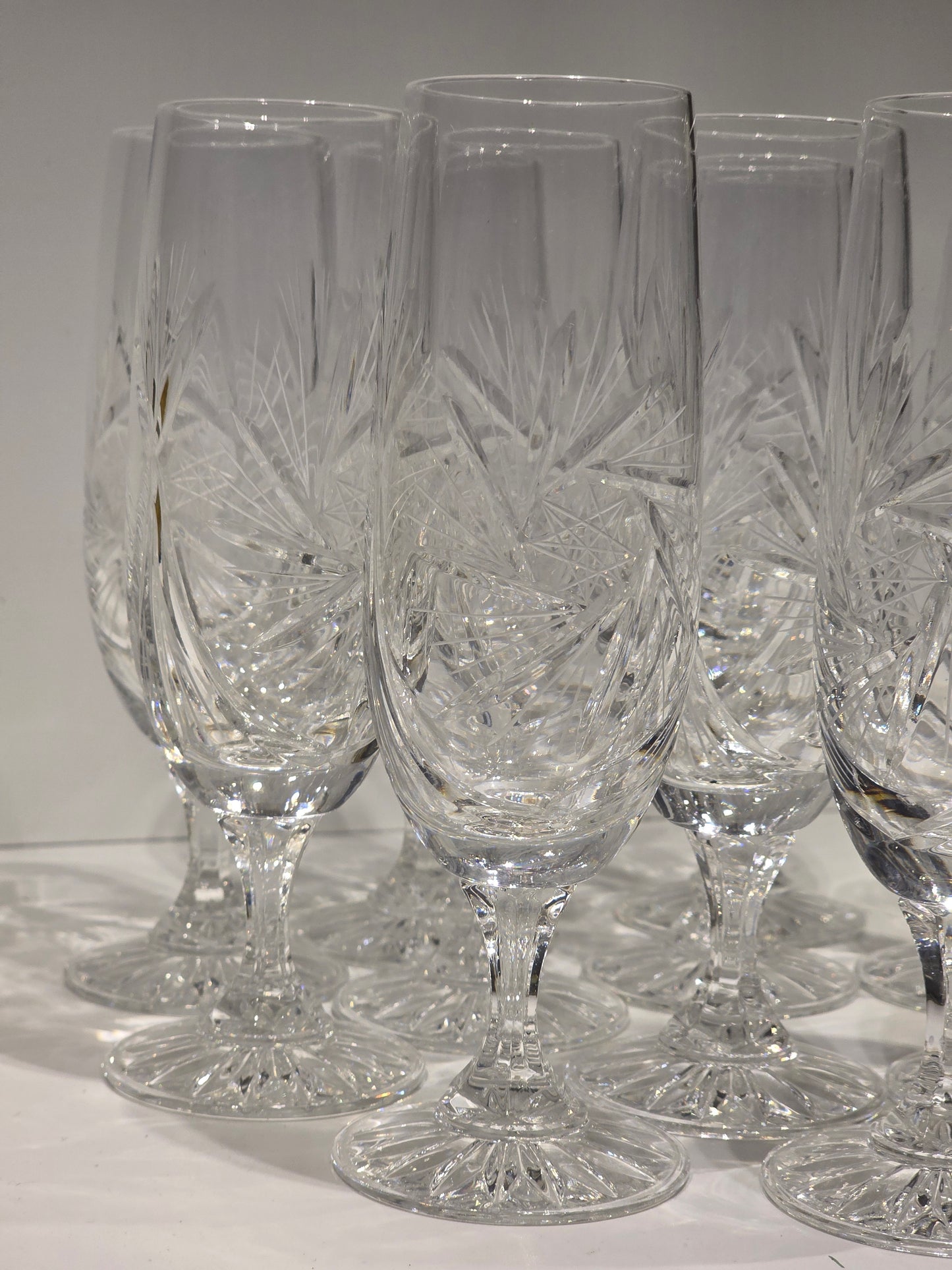 Lot de 11 flûtes Champagne cristal de Bohème