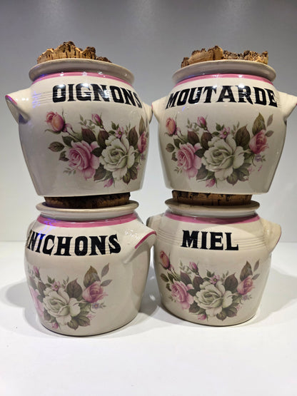 Série de 4 pots à condiments Digoin années 70