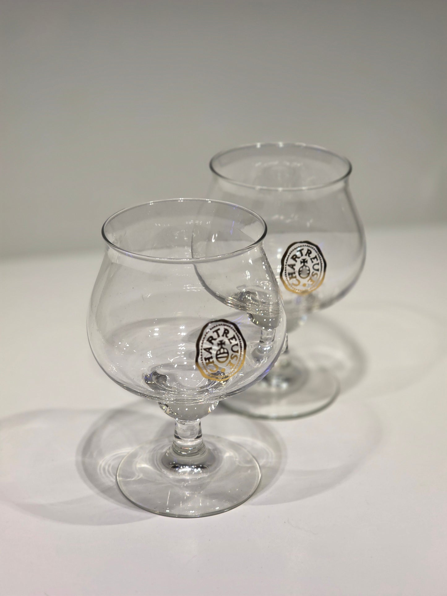 Lot de 2 verres Chartreuse logo doré
