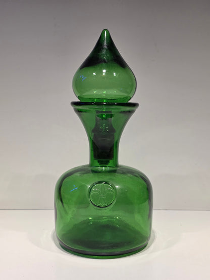Carafe en verre (style empoli) avec son bouchon en verre soufflé