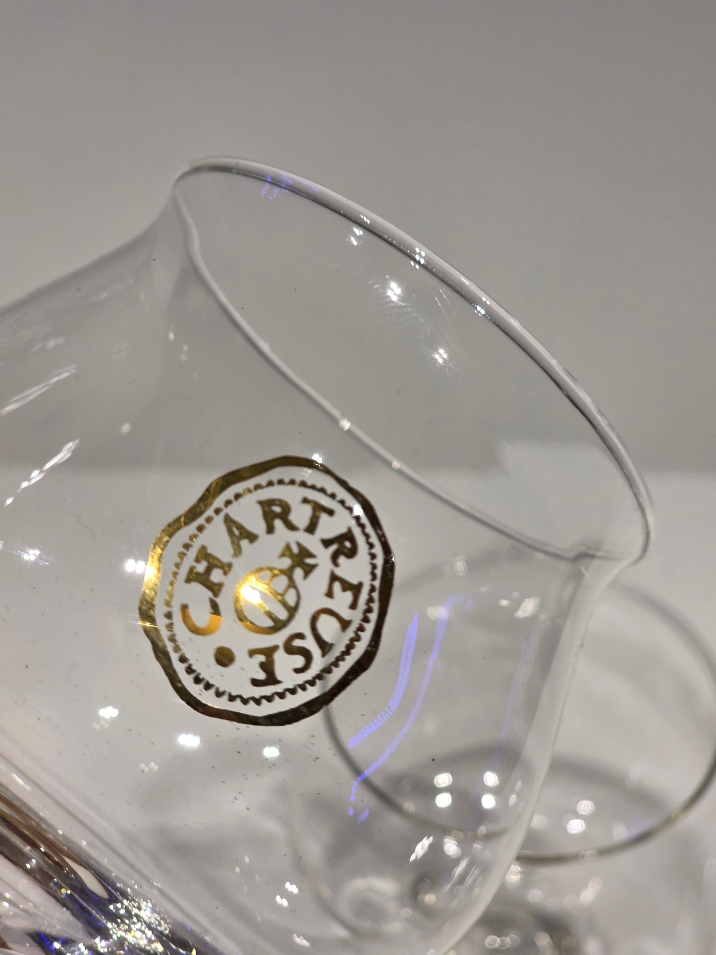 Lot de 2 verres Chartreuse logo doré