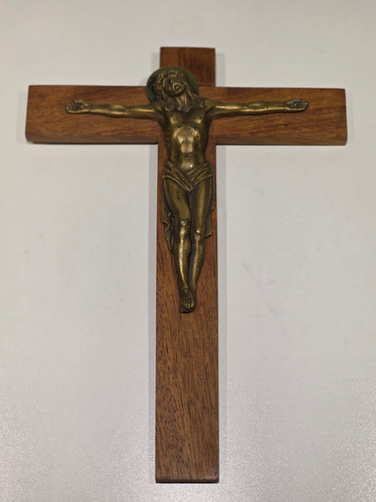 Crucifix 20ème siècle Bois et Bronze art déco