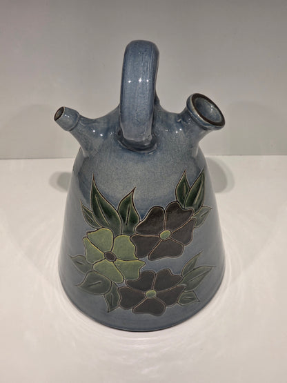 Cruche faience années 60 motif fleurs 🌸