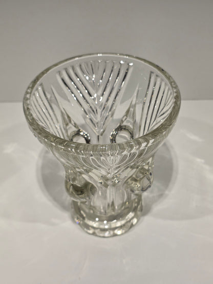 Petit vase verre pressé moulé art déco
