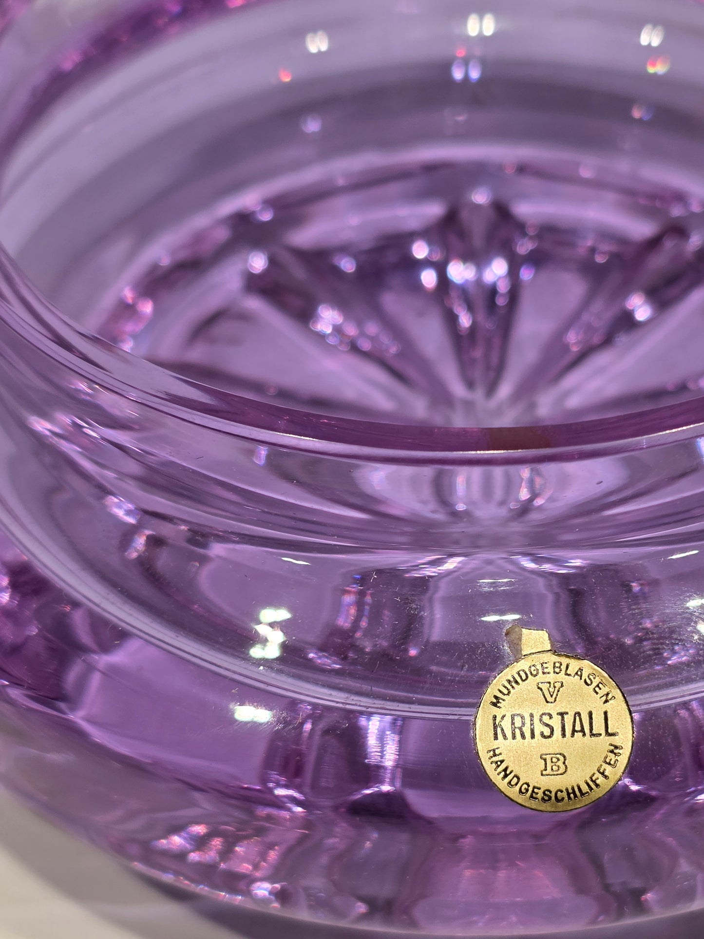 Vide poche Cristal de Bohème Lavande (neuf)