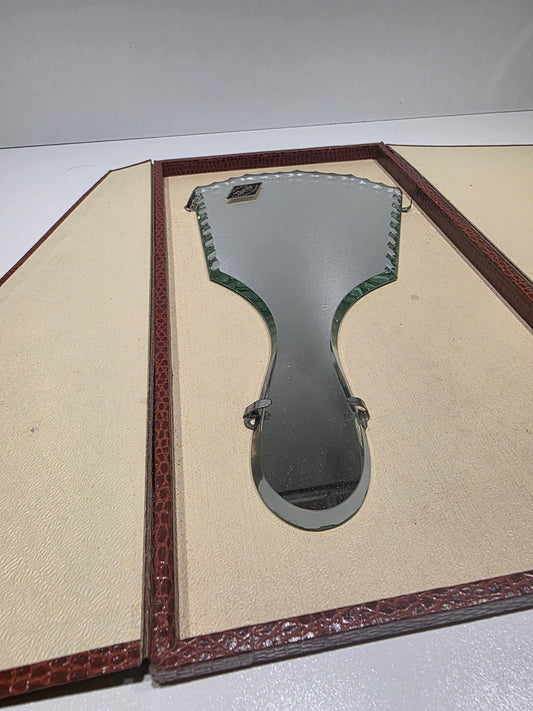 Miroir à main biseauté miroiterie Paris années 50