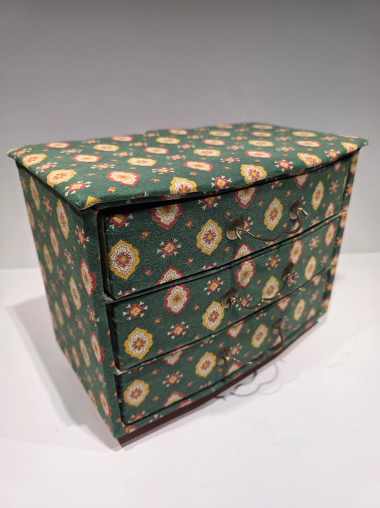 Boite à couture en carton et tissu années 50