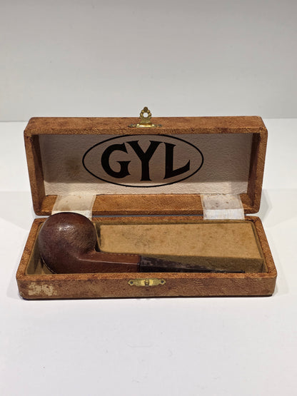 Pipe en bois Gyl recouverte de cuir avec coffret