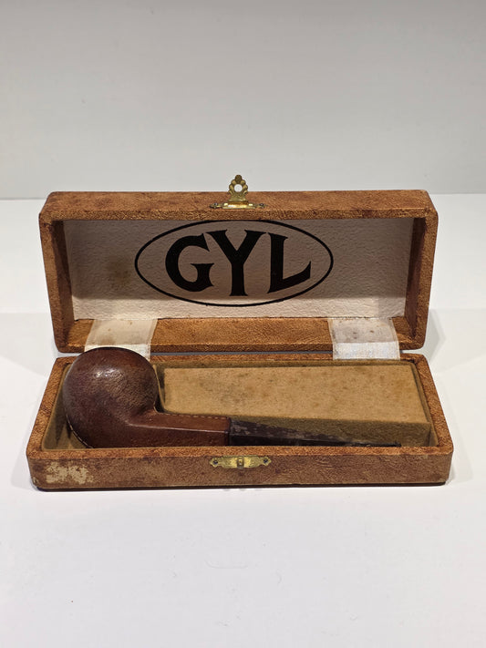 Pipe en bois Gyl recouverte de cuir avec coffret