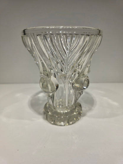 Petit vase verre pressé moulé art déco