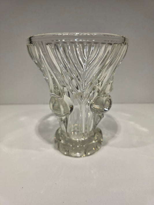 Petit vase verre pressé moulé art déco