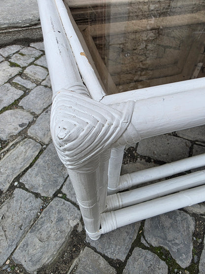 Tables gigogne bambou et verre fumé années 70
