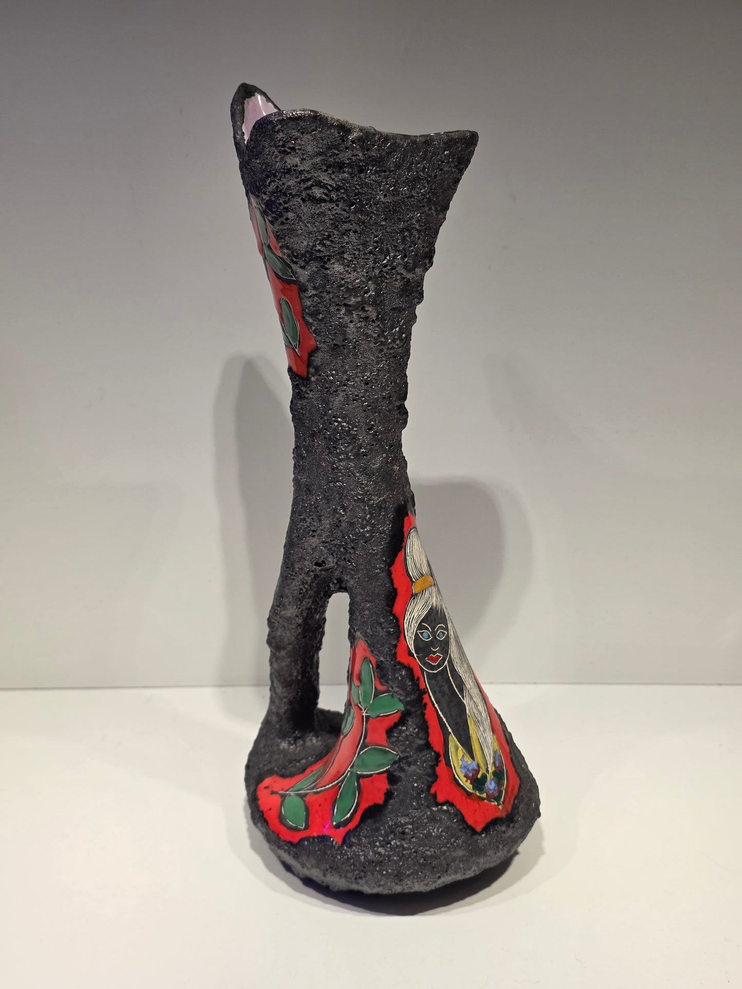 Vase fat Lava ceramique San Marin milieu 20ème siècle