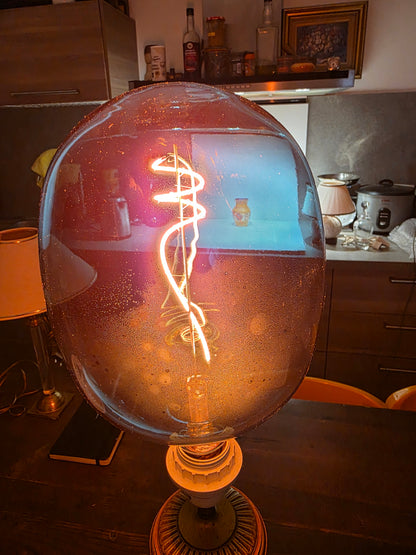 Lampe montée sur vase rouleau porcelaine 19ème siècle
