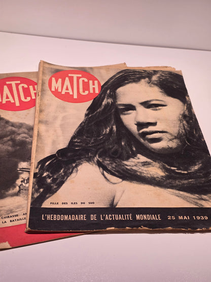 Lot de Deux exemplaires du magazines Paris Match 1939 et 1940