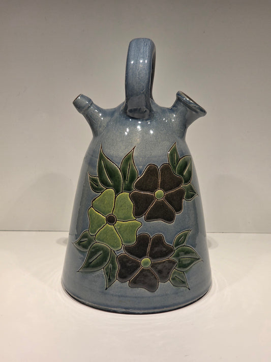 Cruche faience années 60 motif fleurs 🌸
