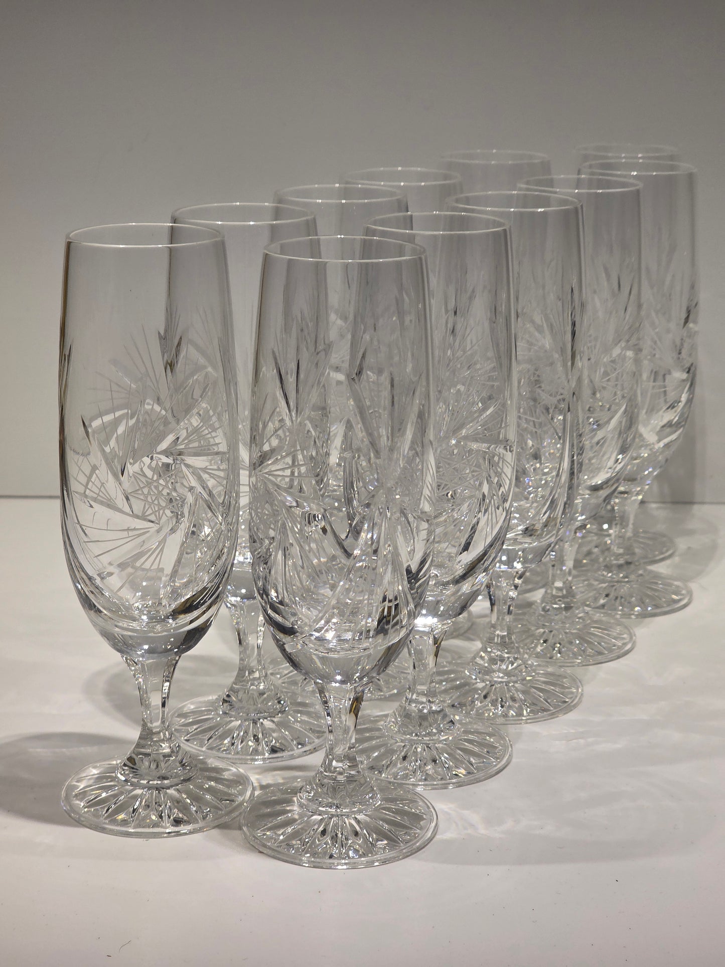 Lot de 11 flûtes Champagne cristal de Bohème