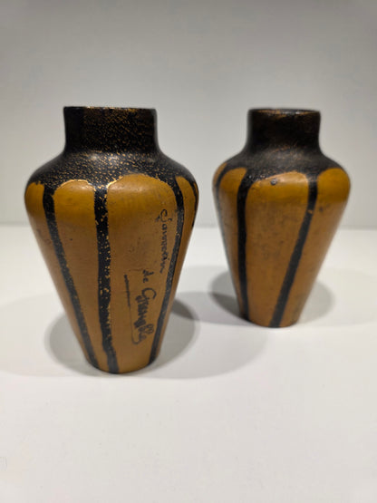 Paire de petits vases céramique début 20ème "Grenoble"