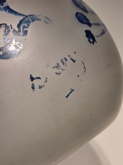 Vase boule verre glacé signé Début 20ème