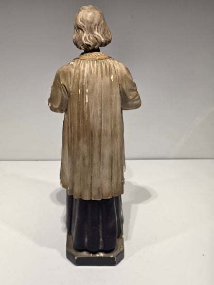 Statuette Religieuse Saint curé d’Ars en platre