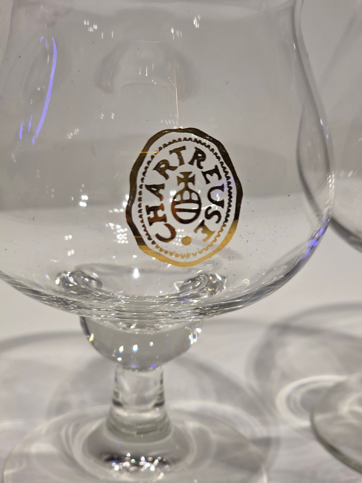Lot de 2 verres Chartreuse logo doré
