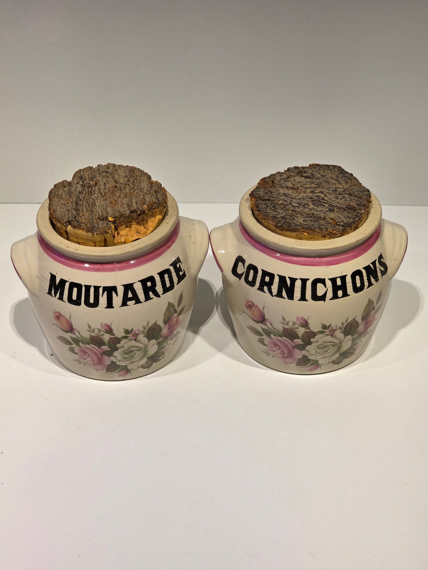 Série de 4 pots à condiments Digoin années 70