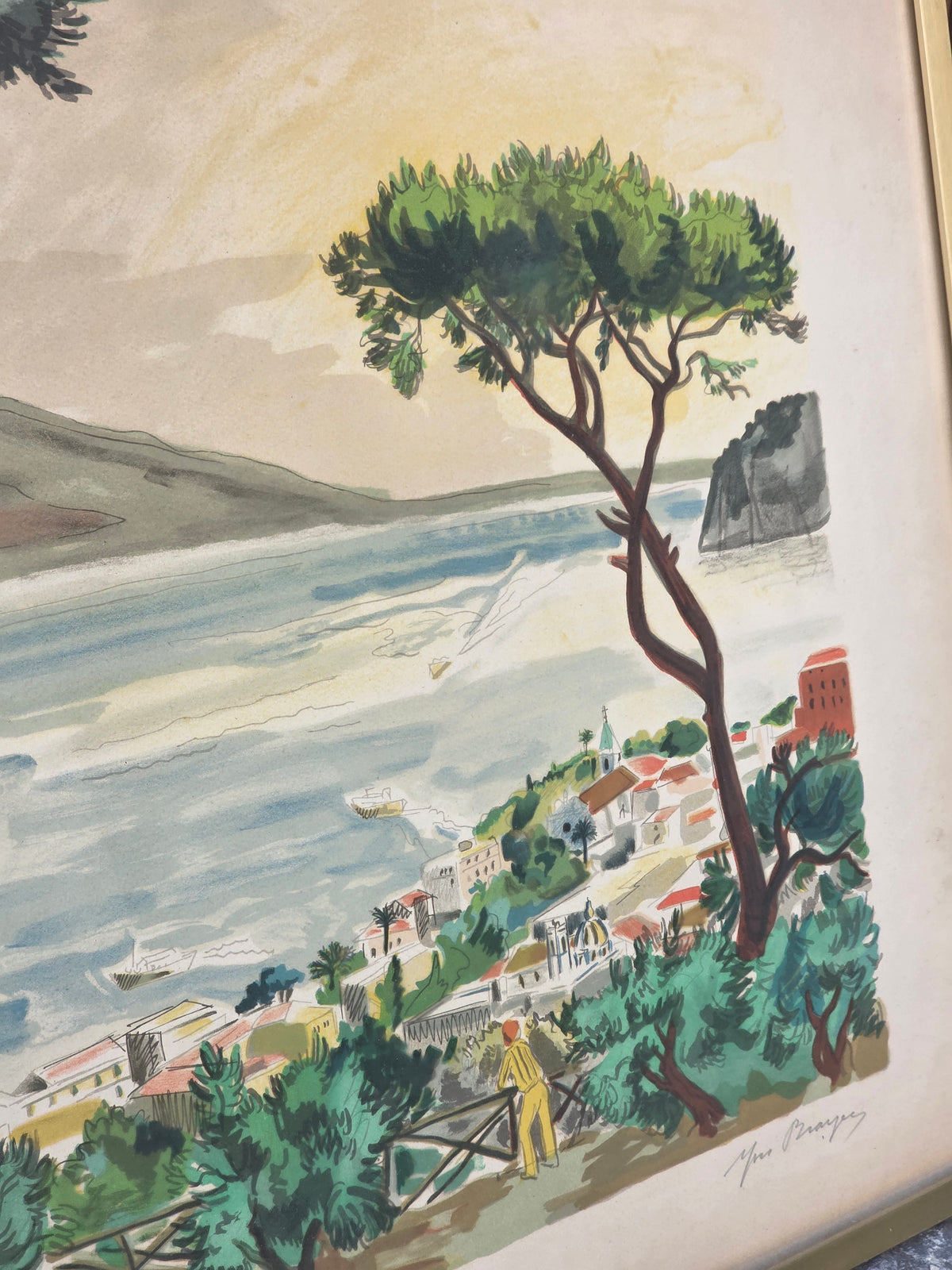 Lithographie Yves Brayer "Baie de Naples" avec certificat authenticité