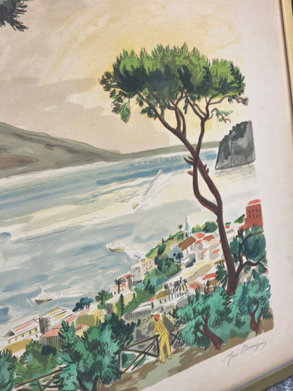Lithographie Yves Brayer "Baie de Naples" avec certificat authenticité
