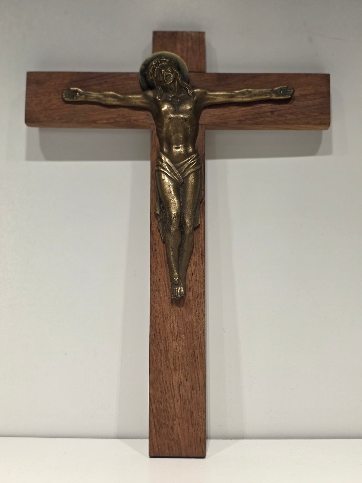 Crucifix 20ème siècle Bois et Bronze art déco