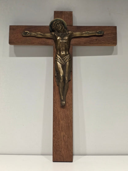 Crucifix 20ème siècle Bois et Bronze art déco