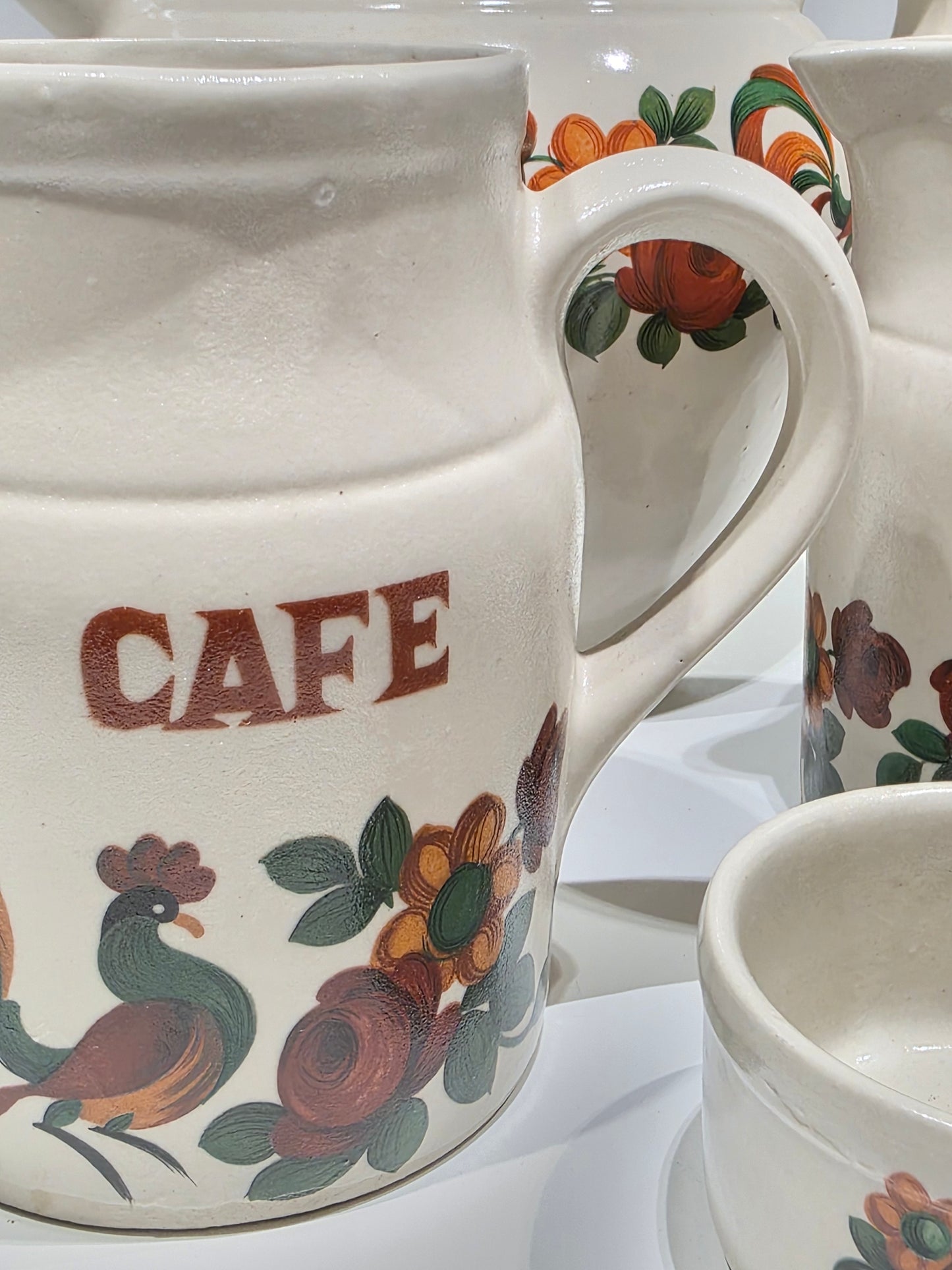 Série Digoin pots et Gargoulette motif coq 🐓