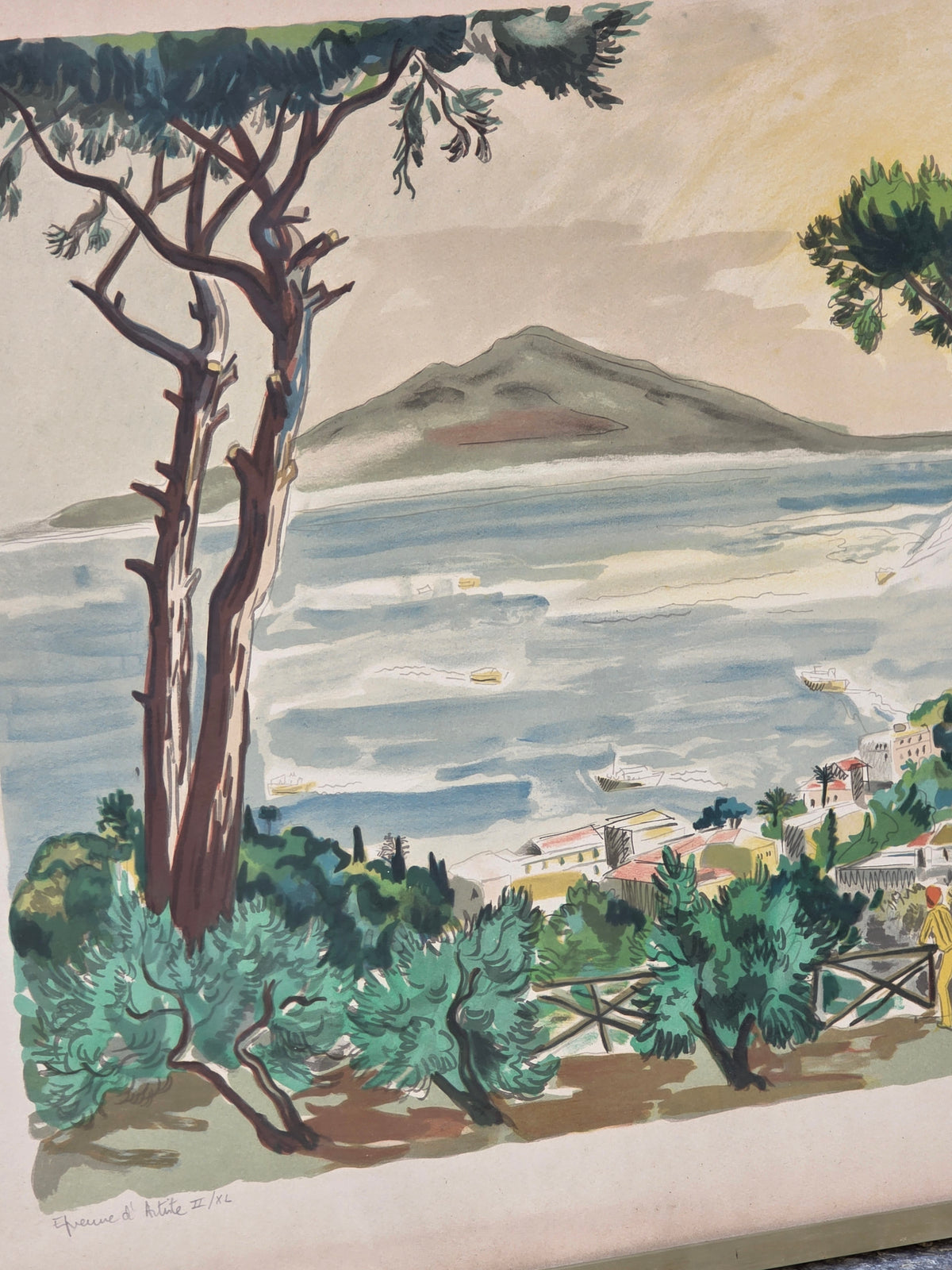 Lithographie Yves Brayer "Baie de Naples" avec certificat authenticité