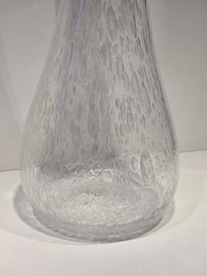 Grand vase verre bullé transparent années 80 style Biot