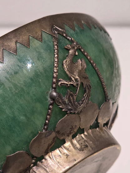 Bol Chinois en jade nephryté et métal 19ème siècle