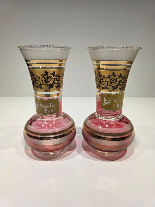 Paire de petits vases Verrerie de Monaco années 50