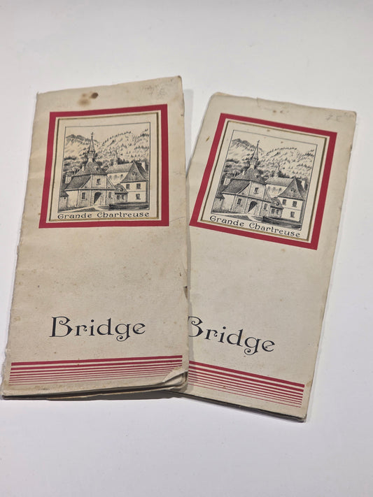 Lot de 2 carnets de Bridge "Grande Chartreuse"