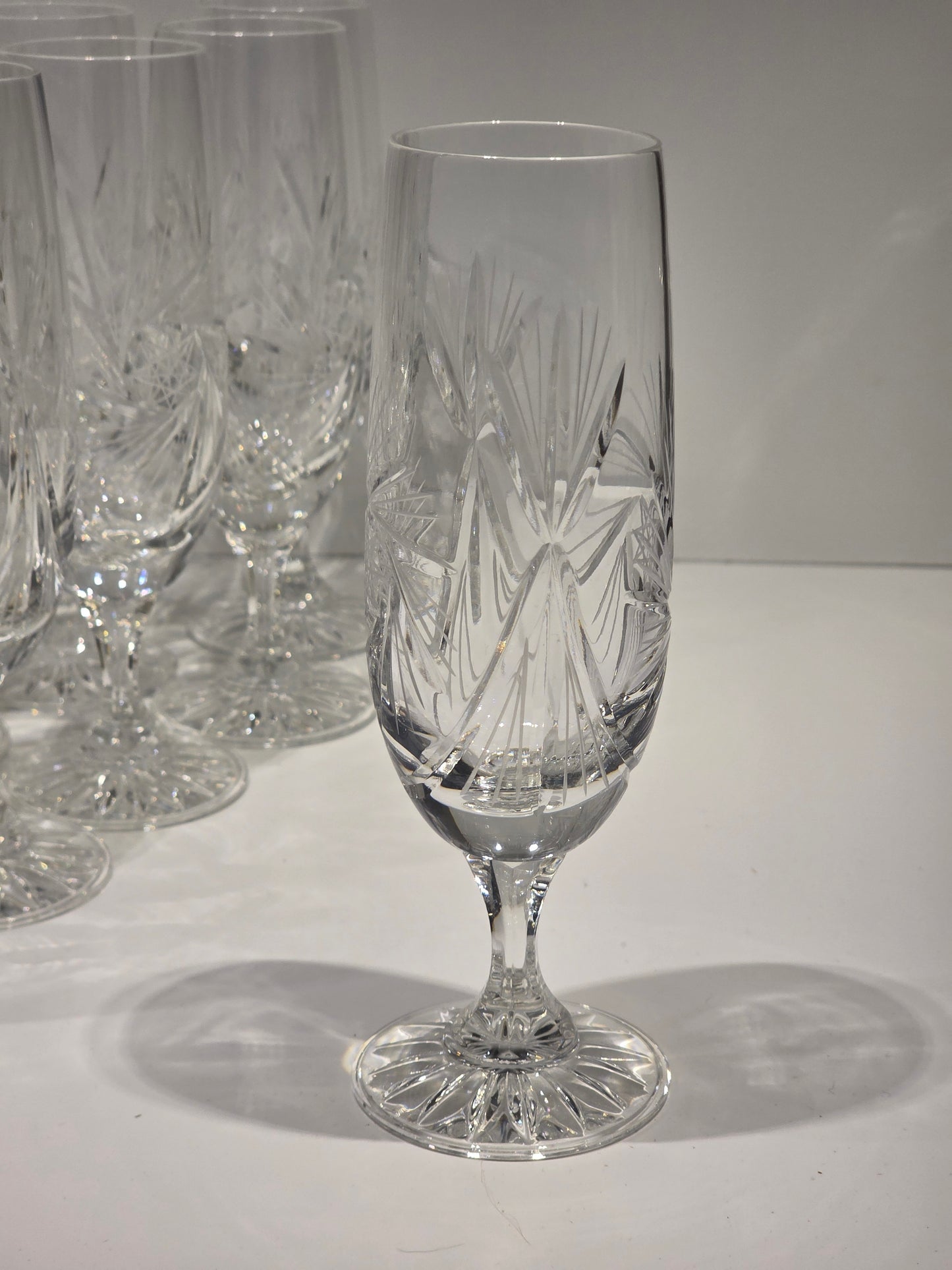 Lot de 11 flûtes Champagne cristal de Bohème