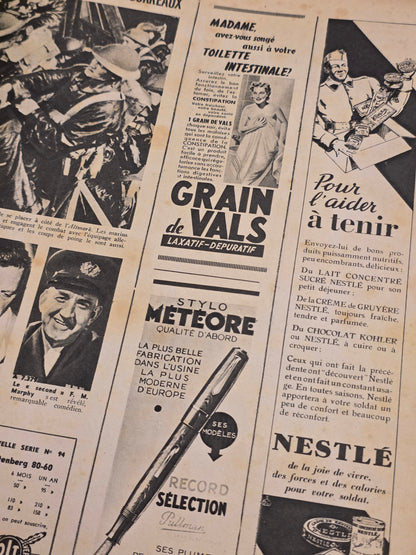 Lot de Deux exemplaires du magazines Paris Match 1939 et 1940