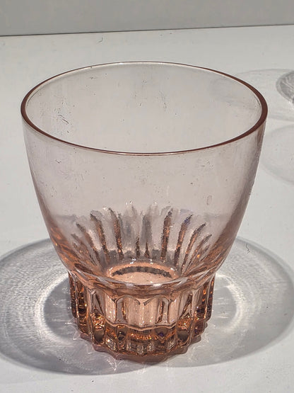 Lot de 10 verres gobelets rosaline années 50