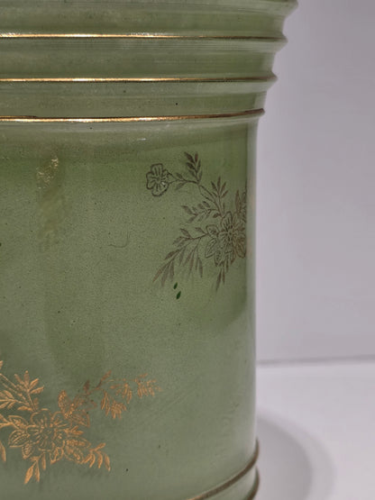 Vase en verre glacé et dorures années 50
