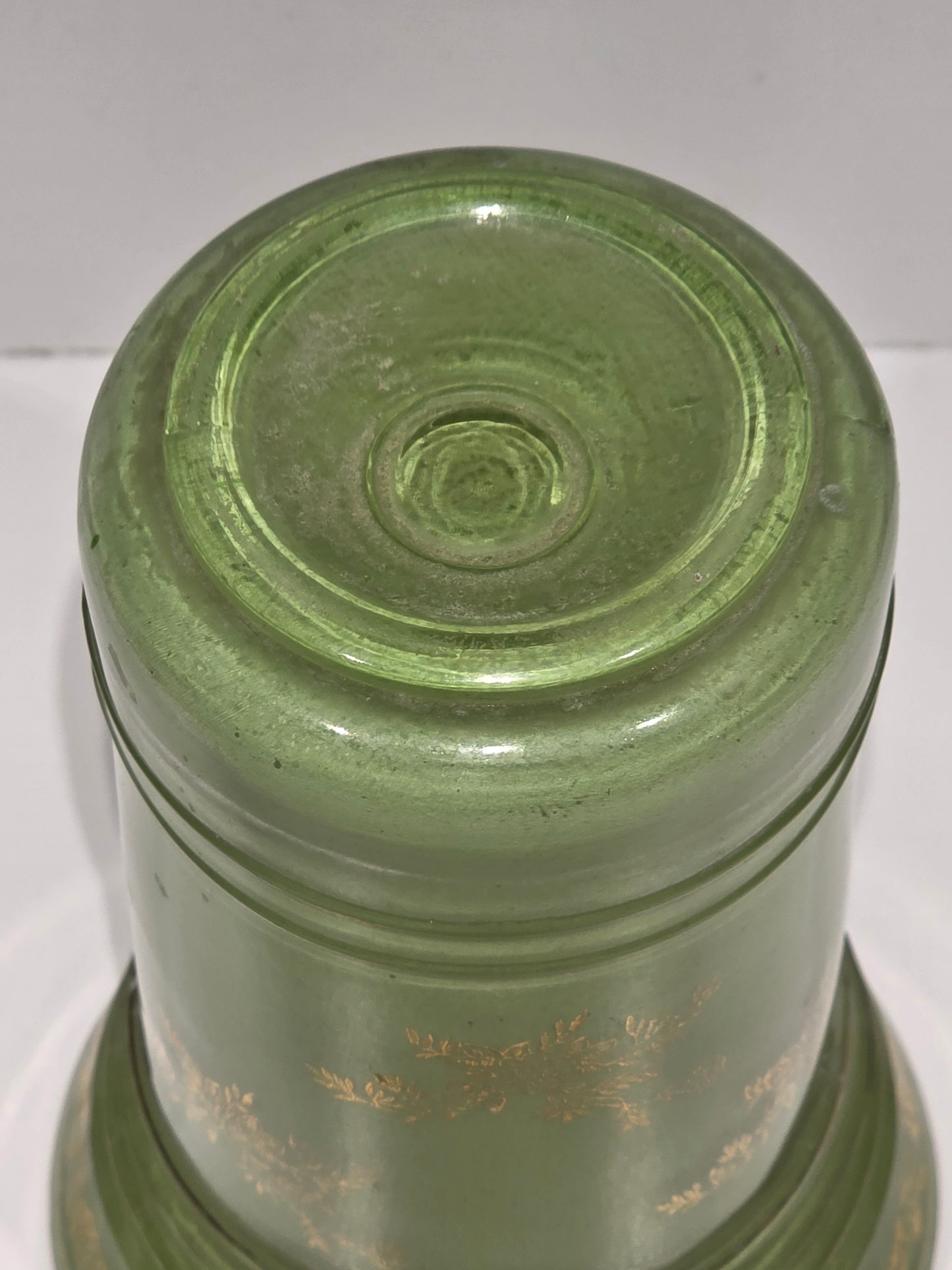 Vase en verre glacé et dorures années 50