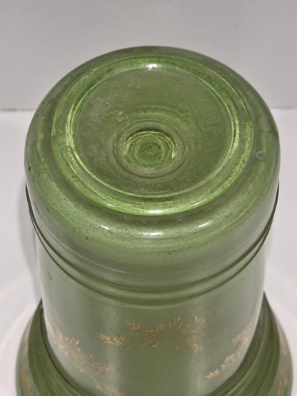 Vase en verre glacé et dorures années 50