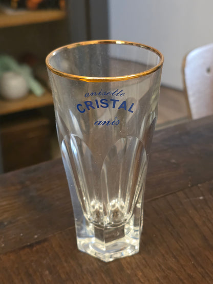 Lot de 6 verres "Cristal" Anis années 70 (état neuf)