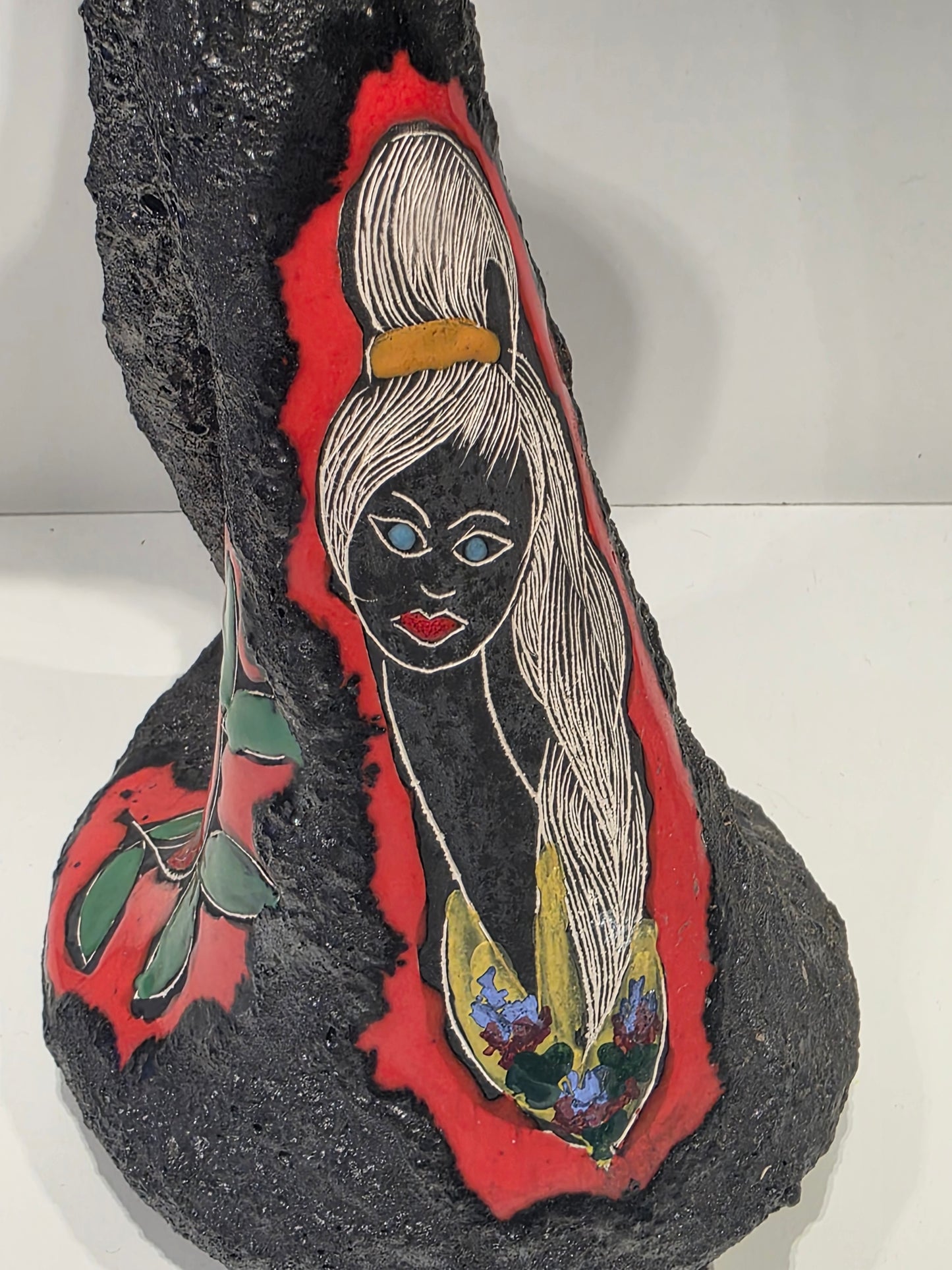 Vase fat Lava ceramique San Marin milieu 20ème siècle